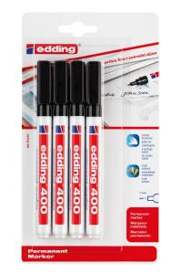 Edding Permanentmarker 400 4er-Blister schwarz
