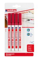 Edding Permanentmarker 400 4er-Blister rot