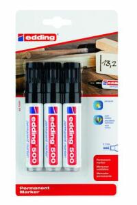 Edding Permanentmarker 500 3er-Blister schwarz