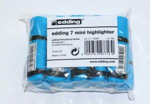 Edding Mini Textmarker 7 10er-Polybeutel neonblau