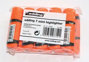 Edding Mini Textmarker 7 10er-Polybeutel neonorange