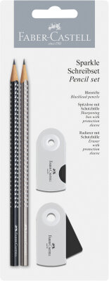 Faber Castell Bleistift Sparkle B silber/schwarz Rad+Spitzer
