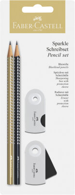 Faber Castell Bleistift Sparkle B gold/schwarz Rad+Spitzer
