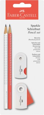 Faber Castell Bleistift Sparkle B neonkoral/weiß Rad+Spitzer