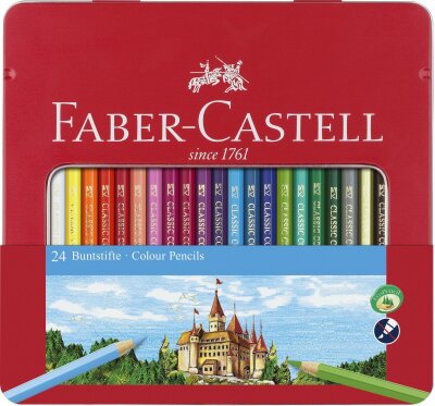 Faber Castell Buntstift hexagonal 3,25 mm 24er Metalletui
