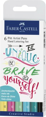 Faber Castell Tuschestift Pitt Artist Pen Lettg 6er Pastell