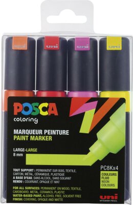 Faber Castell Marker UNI POSCA PC-8K 8 mm 4er Set Neon