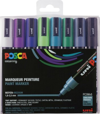 Faber Castell Marker UNI POSCA PC-5M 1,8-2,5 8er kalte Farbe