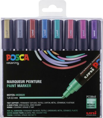 Faber Castell Marker UNI POSCA PC-5M 1,8-2,5 8er Metallic 2