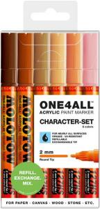 Molotow Acrylmarker One4All 127HS 2mm Etui Character-Set 6 Stück