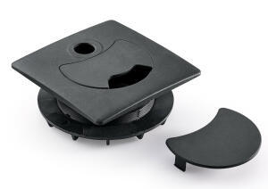 Novus Kabeldurchführung Attenzia cable port plastic, weiß, für 80mm Löcher