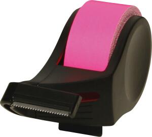 RNK Haftnotiz Rolle 19mm x 10m neonpink nachfüllbar Abroller Metallabreißer