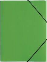 Pagna Gummizugmappe A4 PP 3 Einschlagklappen grün