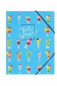 Pagna Gummizugmappe A4 PP Cocktails 3 Einschlagklappen