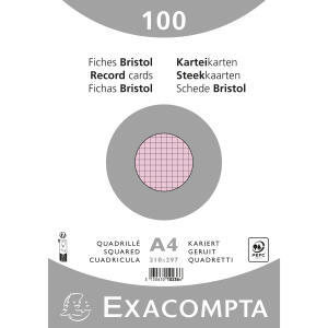 Exacompta Karteikarte A4 kar 100St/Pkg rosa