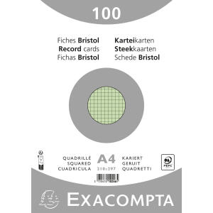 Exacompta Karteikarten A4 kar 100St/Pkg grün