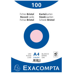 Exacompta Karteikarten A4 blk 100St/Pkg rosa