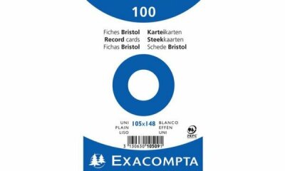Exacompta Karteikarten A6 bla 100St/Pkg weiß