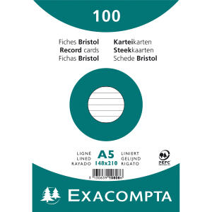 Exacompta Karteikarten A5 lin 100St/Pkg weiss
