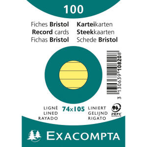 Exacompta Karteikarten A7 lin 100St/Pkg gelb