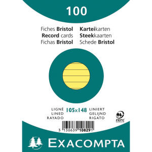 Exacompta Karteikarten A6 lin 100St/Pkg gelb