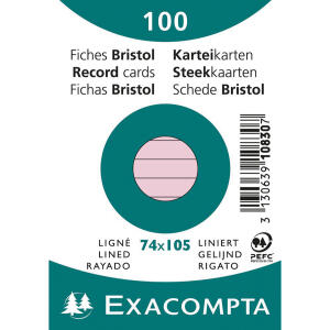 Exacompta Karteikarten A7 lin 100St/Pkg rosa