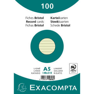 Exacompta Karteikarten A5 lin 100St/Pkg grün