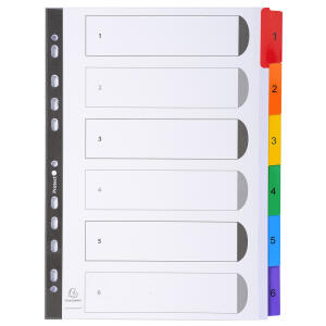 Exacompta Register A4 6tlg ws+bedr.farbig.Tabs