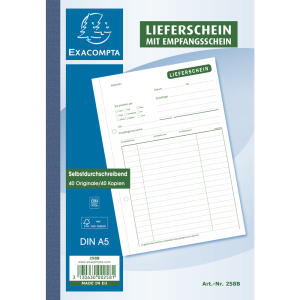 Exacompta Lieferschein A5 2x40 Blatt