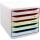 Exacompta EXACOMPTA Schubladenbox Big Box Plus - A4+, 5 offene Laden, weiß/harlekin/weiß