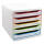 Exacompta EXACOMPTA Schubladenbox Big Box Plus - A4+, 5 offene Laden, weiß/harlekin/weiß