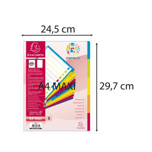 Exacompta Campus Register PP A4+ 5 taben