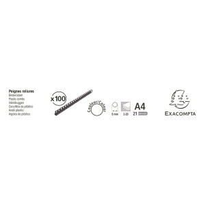 Exacompta 100 plast. binderücken 6mm A4 weiss