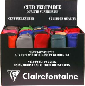 Clairefontaine Kleines Display mit 24Ledermäppchen