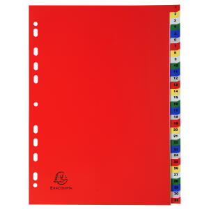 Exacompta Register A4 Maxi 1-31 PP farb Tabs
