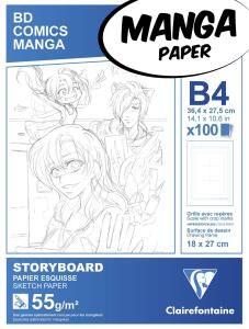 Clairefontaine Manga Storyboard B4 100Bl 55g