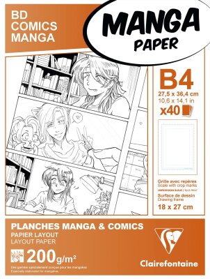Clairefontaine Manga Etui BDComic B4 40Bl GS 200g