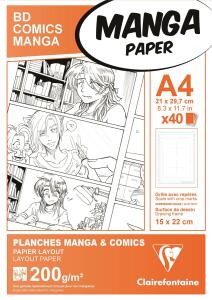 Clairefontaine Manga Etui BDComic A4 40Bl 200g