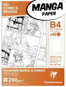 Clairefontaine Manga Etui BD/Comic B4 40Bl 200g