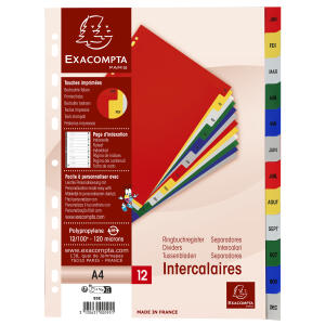 Exacompta RegistA4 Monat PP farb+registerseit