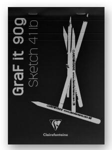 Clairefontaine Block Graf It A6 80Bl 90g schwarz