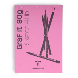 Clairefontaine Skizzenblock Graf It A4 90g 80Bl pink