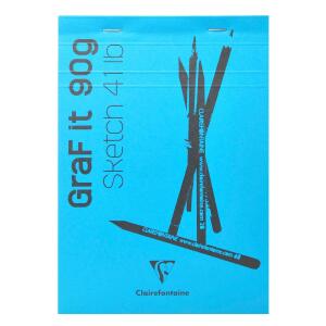 Clairefontaine Skizzenblock Graf It A4 90g 80Bl blau
