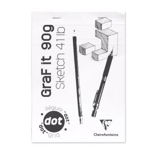 Clairefontaine Skizzenblock Dot Grid A5 90g 80Bl weiß