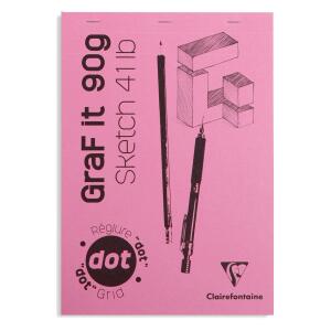 Clairefontaine Skizzenblock Dot Grid A5 90g 80Bl pink