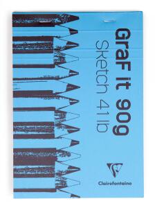 Clairefontaine Skizzenb Graf It A6 90g 80Bl blau