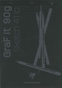 Clairefontaine Block Graf It A4 80Bl 90g schwarz