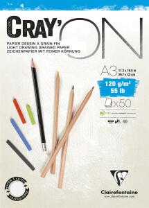Clairefontaine Cray’On A3 weiß 120g 50Bl