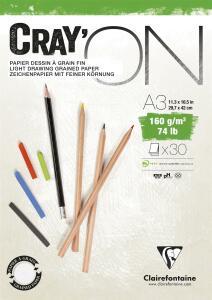 Clairefontaine Cray’On A3 weiss 160g 30Bl