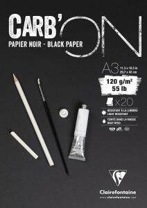 Clairefontaine CarbOn A3 Schwarz 120g 20Bl